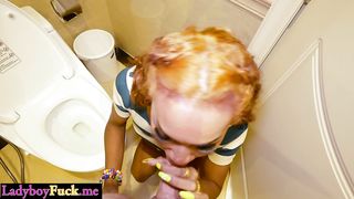 Naughty Asian shemale slut enjoyed anal sex and gave a perfect blowjob