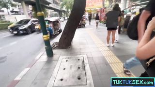 Cute Thai MILF amateur with tattoos picked up and fucked hard