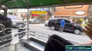 Cute Thai MILF amateur with tattoos picked up and fucked hard