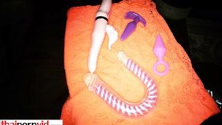 Farang dildoing an amateur Thai teens Lily Koh hot pussy and bubble butt