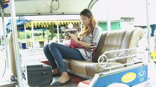 Real amateur Thai MILF taken for dinner and a fuck on video after