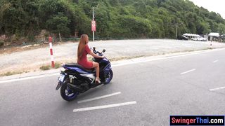 Motobike ride for Thai girlfriend and horny homemade hardcore sex