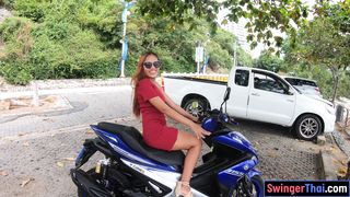 Motobike ride for Thai girlfriend and horny homemade hardcore sex