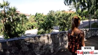 Sexy amateur Thai teen Water needs a ride on her lovers big white cock