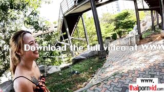 Sexy amateur Thai teen Water needs a ride on her lovers big white cock