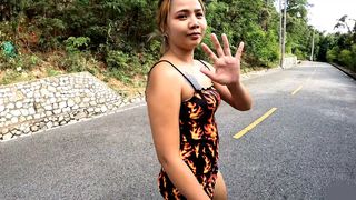 Big ass Thai MILF amateur GF fucked hard after a walk outdoor