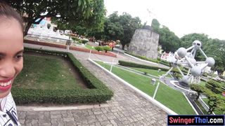 Petite Thai amateur GF with a big ass fucked after a day out
