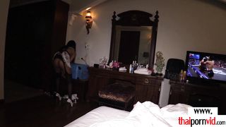 Obedient Thai MILF maid Joon Mali emptying her landlords saturated balls