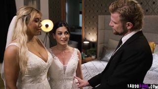 Two Brides Blackmailed by Homophobic Officiant Into Wild Threesome