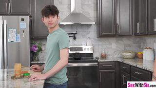 Perverted stepbrother waking up sexy stepsister Lulu Chu with his big dick