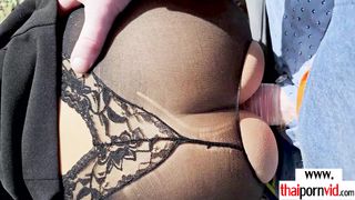 Naughty amateur Thai MILF Joon Mali seducing a lucky farang to get his BWC