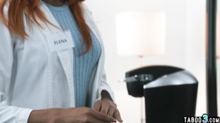 Ebony tranny doctor Lola Morena banging a petite asian MILFs ass bareback