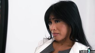 Ebony tranny doctor Lola Morena banging a petite asian MILFs ass bareback