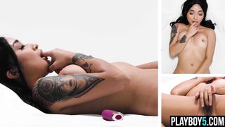 Petite Asian MILF Avery Black does masturbation to a full orgasm