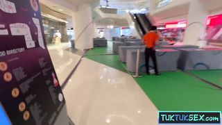 Mall pickup of tiny Thai teen beauty and taken to a hotel for sex