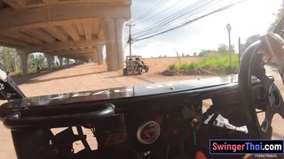 Off roading and bubble butt Thai girlfriend hot anal sex at home